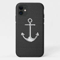 Chrome Anchor on Carbon Fibre Decor