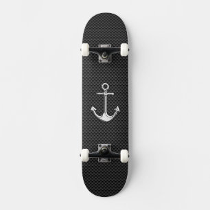 Chrome Anchor on Carbon Fibre Skateboard