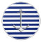 Chrome Anchor on Nautical Navy Blue Stripes Print