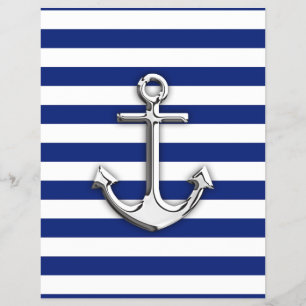 Chrome Anchor on Navy Stripes Flyer