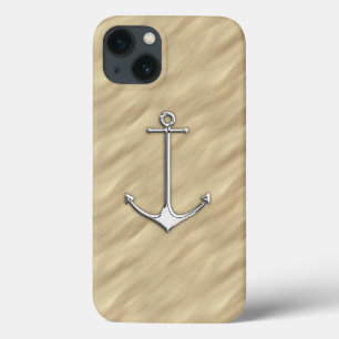 Chrome Anchor on Sandy Beach Print iPhone 13 Case