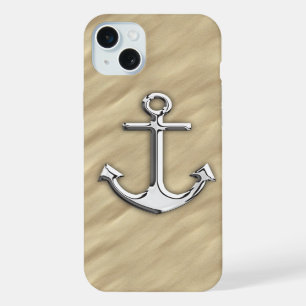 Chrome Anchor on Sandy Beach Print iPhone Case