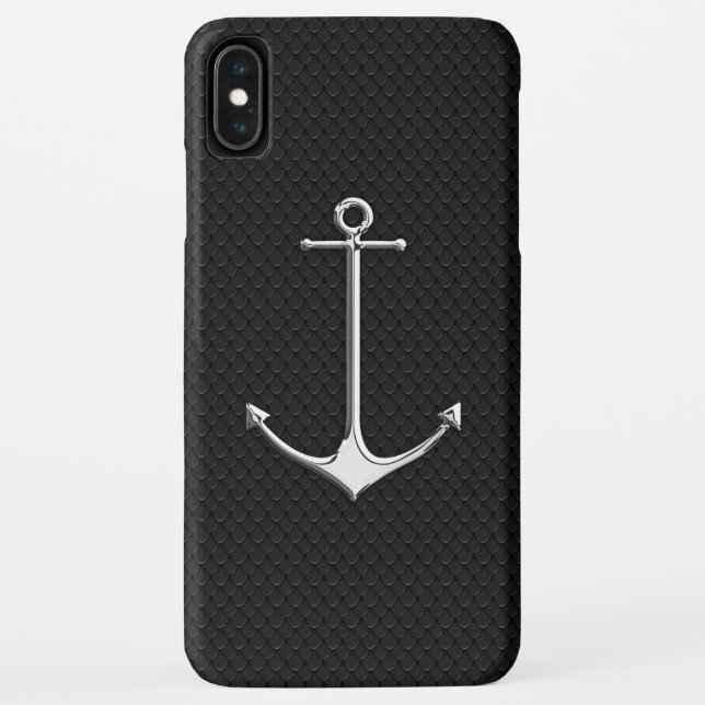 Chrome Anchor on Snake Skin Nautical Lifestyle Case-Mate iPhone Case (Back)