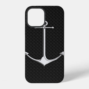 Chrome Anchor on Snake Skin Nautical Lifestyle iPhone 12 Case
