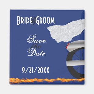 Chrome and Lace Biker Save the Date Magnet