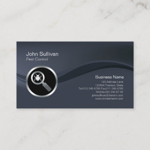 Chrome Big Insect Icon Pest Control Business Card