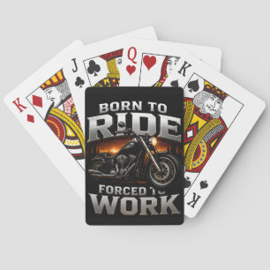 🏍️ Chrome Biker Skull Style For Motorcycle Riders Playing Cards