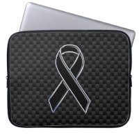 Chrome Black Ribbon Awareness Carbon Fibre