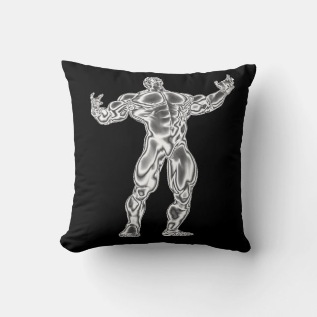 Chrome Bodybuilder American MoJo Pillow (Front)