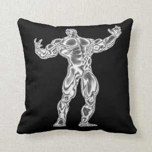 Chrome Bodybuilder American MoJo Pillow