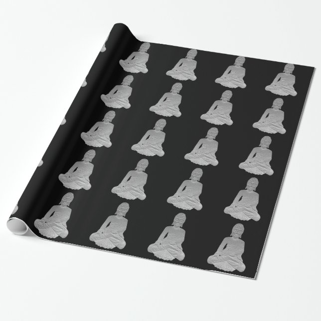 Chrome Buddhas Wrapping Paper (Unrolled)