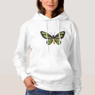 chrome butterfly in yellow and green hoodie