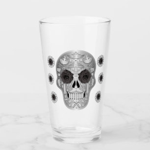 Chrome Calavera (Black Rose) Glass