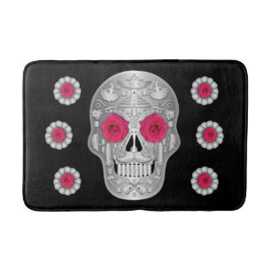 Chrome Calavera (Pink Rose) Bath Mat