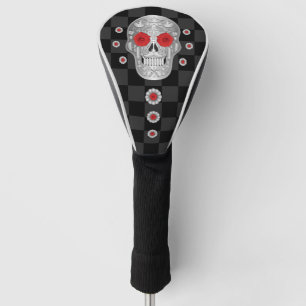 Chrome Calavera (Red Rose) Golf Head Cover