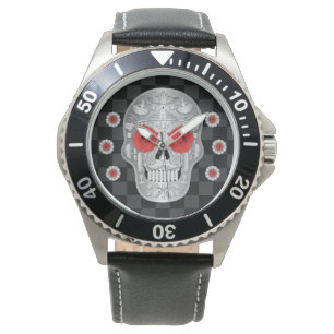 Chrome Calavera (Red Rose) Watch
