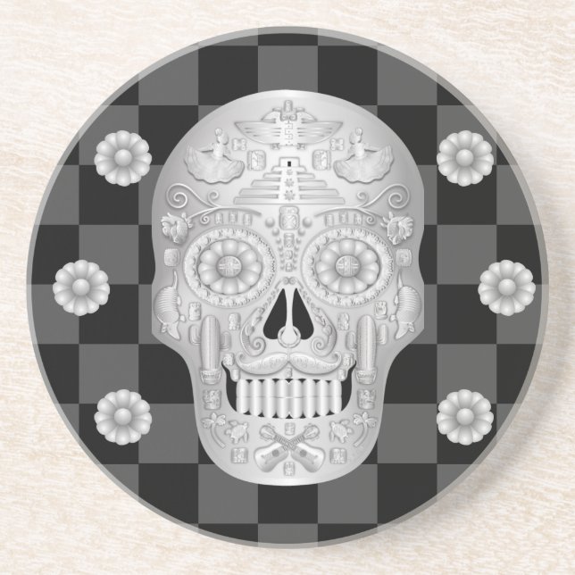 Chrome Calavera Watch Coaster (Front)