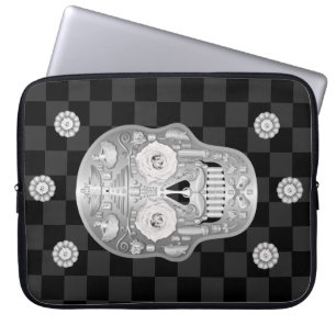 Chrome Calavera (White Rose) Laptop Sleeve