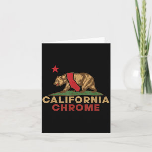 Chrome California Vintage Bear Retro State Pride Card