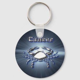Chrome Cancer Key Ring
