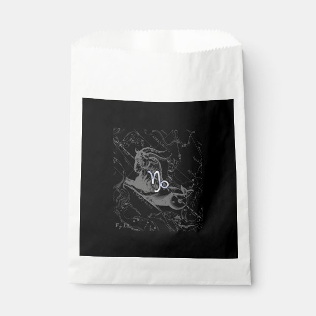 Chrome Capricorn Zodiac Symbol on Hevelius Favour Bag (Front)