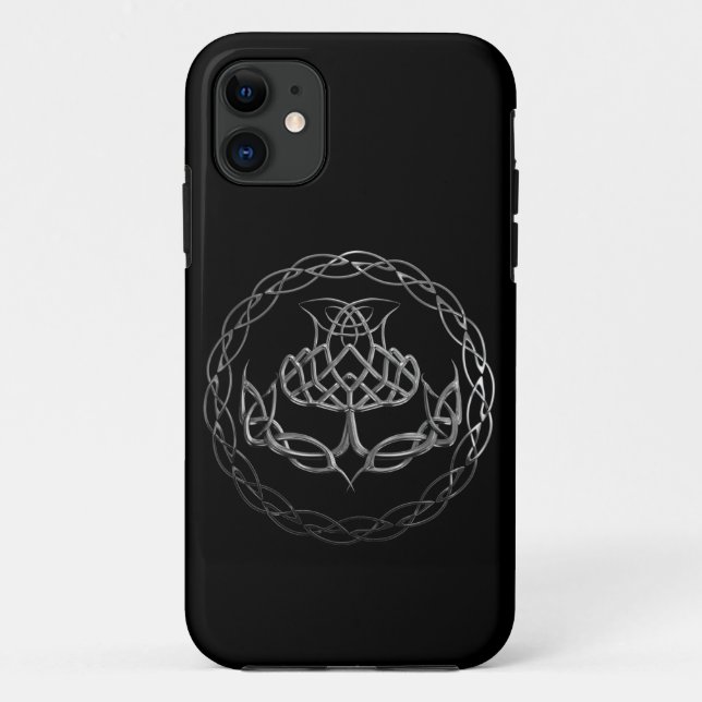 Chrome Celtic Knot Thistle Case-Mate iPhone Case (Back)
