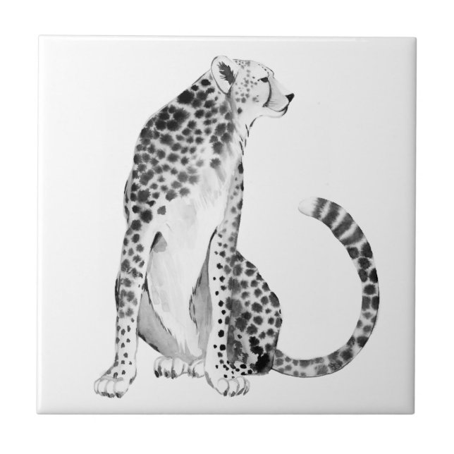 Chrome Cheetah Ceramic Tile (Front)