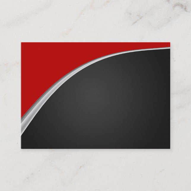 Chrome Curve Red Business Card (Front)