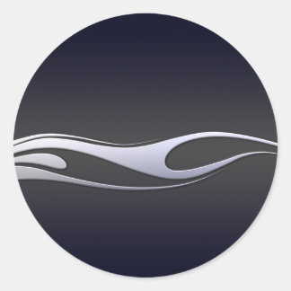 Chrome Flames Classic Round Sticker