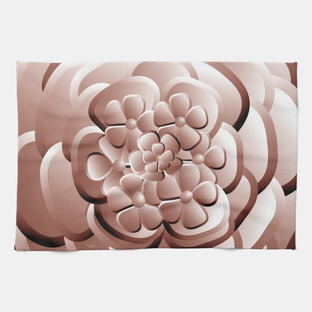 Chrome Flowers - Copper Kitchen Towel (Horizontal)