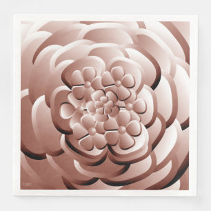 Chrome Flowers - Copper Paper Dinner Napkins