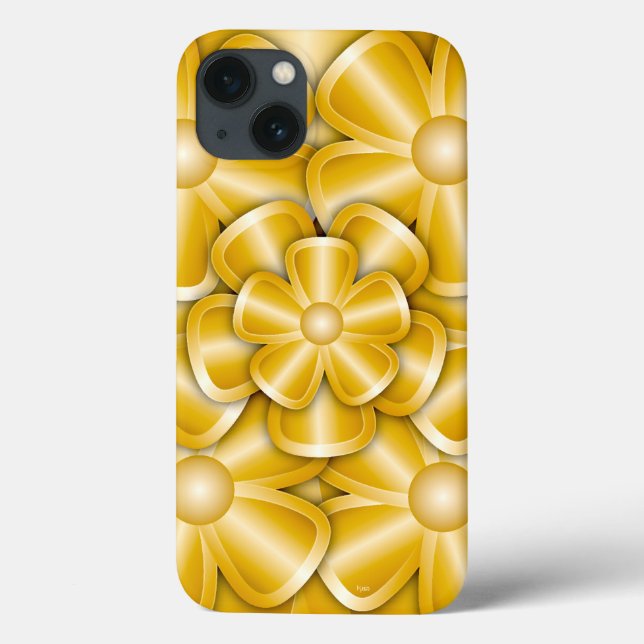 Chrome Flowers - Gold Case-Mate iPhone Case (Back)