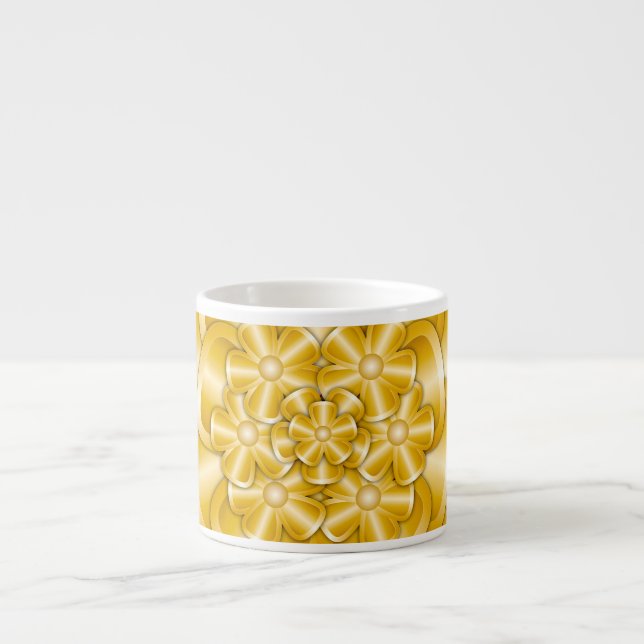 Chrome Flowers - Gold Espresso Cup (Front)