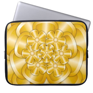 Chrome Flowers - Gold Laptop Sleeve