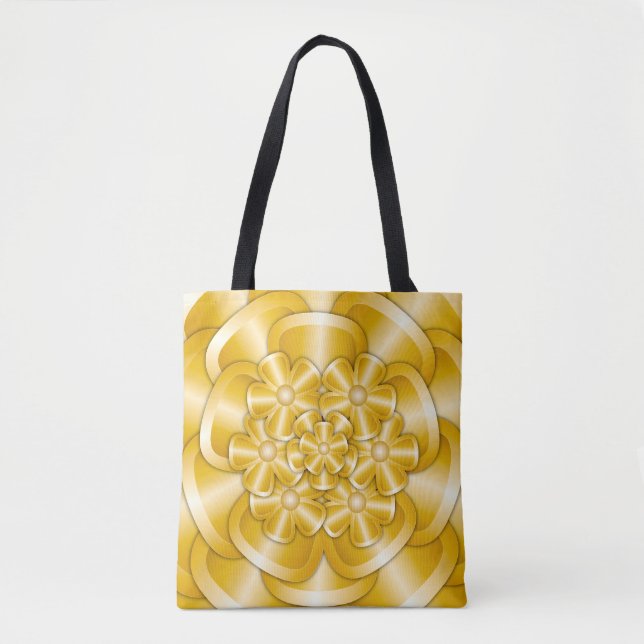 Chrome Flowers - Gold Tote Bag (Front)