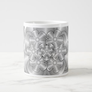 Chrome Flowers - Silver Giant Coffee Mug