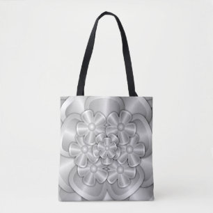Chrome Flowers - Silver Tote Bag