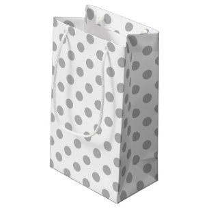 Chrome Grey Polka Dots Circles Small Gift Bag