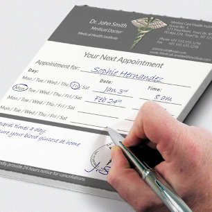 Chrome Holographic 3D Caduceus Medical Appointment Notepad