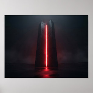 Chrome Infinity Sculpture Futuristic Abstract Poster