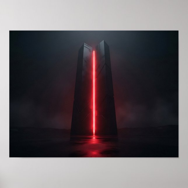 Chrome Infinity Sculpture Futuristic Abstract Poster (Front)