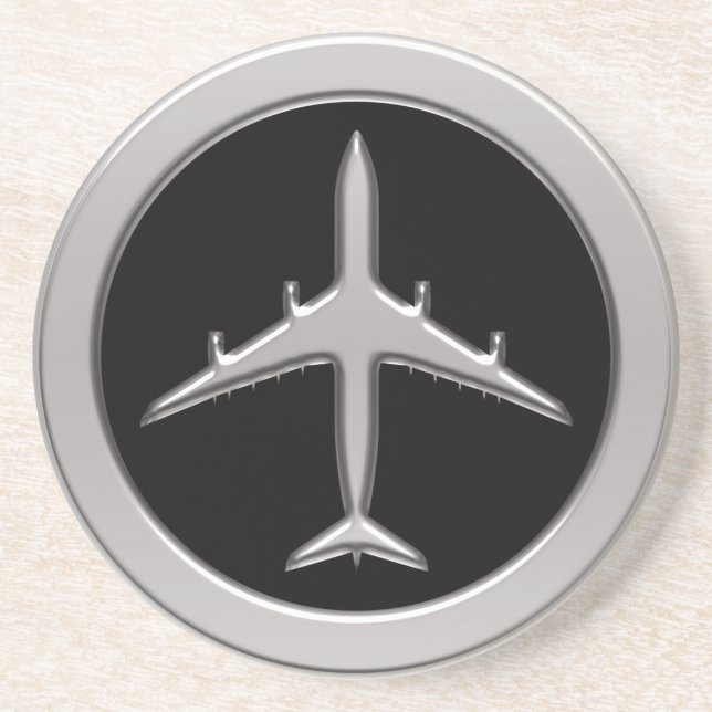 Chrome Jet Aeroplane Coaster (Front)