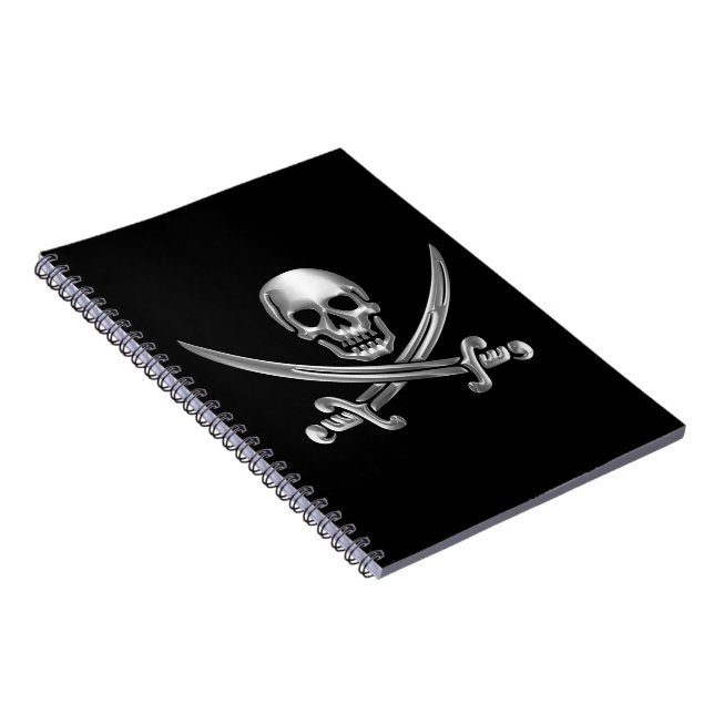 Chrome Jolly Roger Notebook (Right Side)