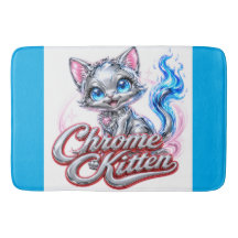 Chrome Kitten Bath Mat