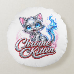 CHROME KITTEN cotton throw cussion Round Cushion