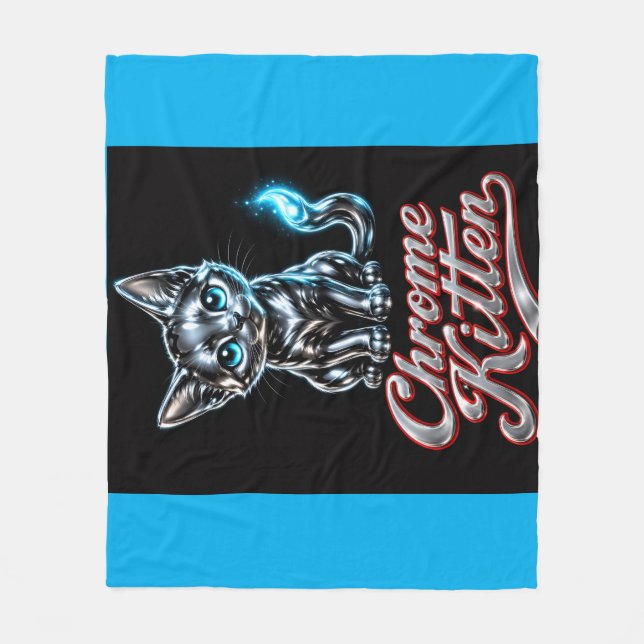 Chrome Kitten Fleece Blanket (Front)