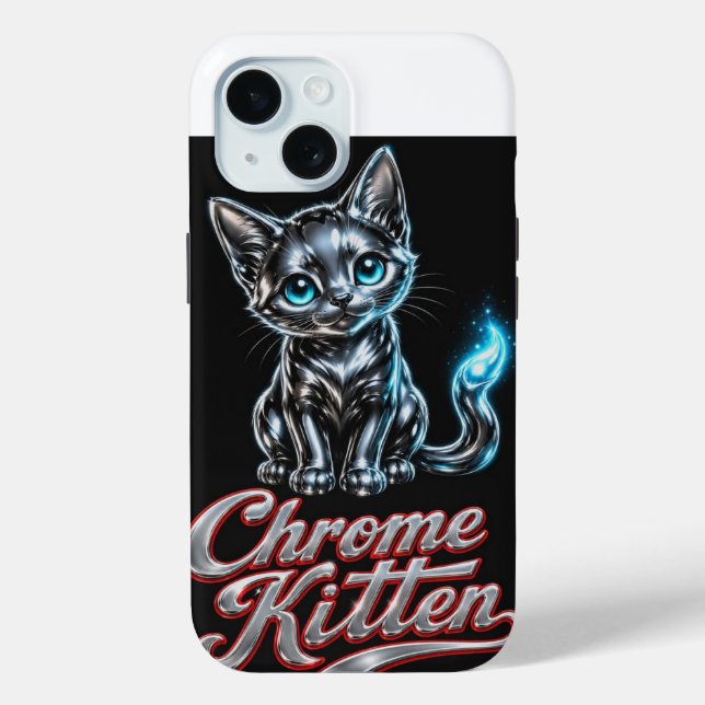 Chrome Kitten  " Kapow" Iphone15 case (Back)