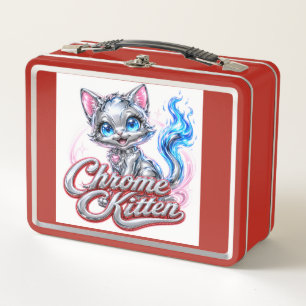 CHROME KITTEN Red Lunchbox