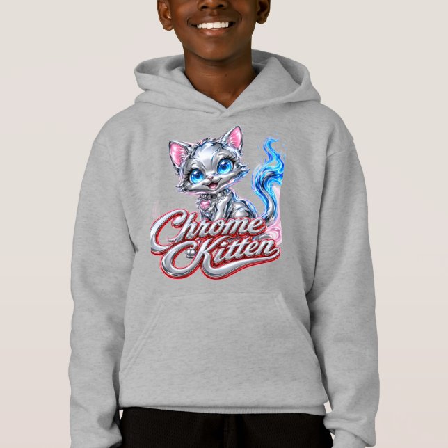 Chrome Kitten Youth Hoodie (Front)