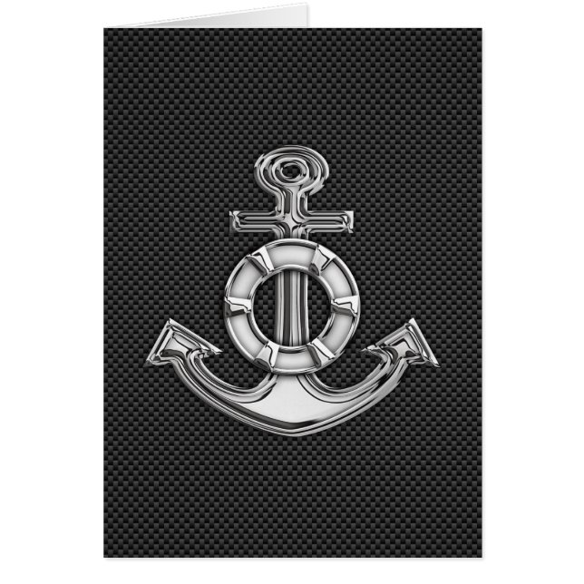 Chrome Lifesaver Anchor on Carbon Fibre (Front)